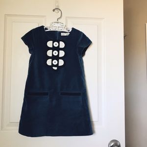 Mini Boden retro velvet girls toddler dress